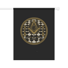 Master Mason Blue Lodge Yard Flag - Faith Hope Charity Printed Poly Poplin - Bricks Masons