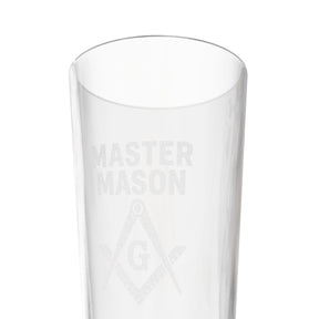 Vaso de pinta de la Logia Azul de Maestro Masón - Escuadra y Compás con diseño de G
