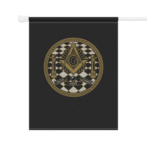 Master Mason Blue Lodge Yard Flag - Faith Hope Charity Printed Poly Poplin - Bricks Masons