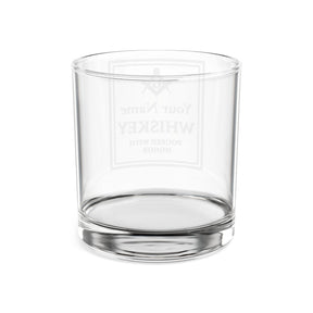 Master Mason Blue Lodge Whiskey Glass - Poured with Honor S&C G with Personalization - Bricks Masons