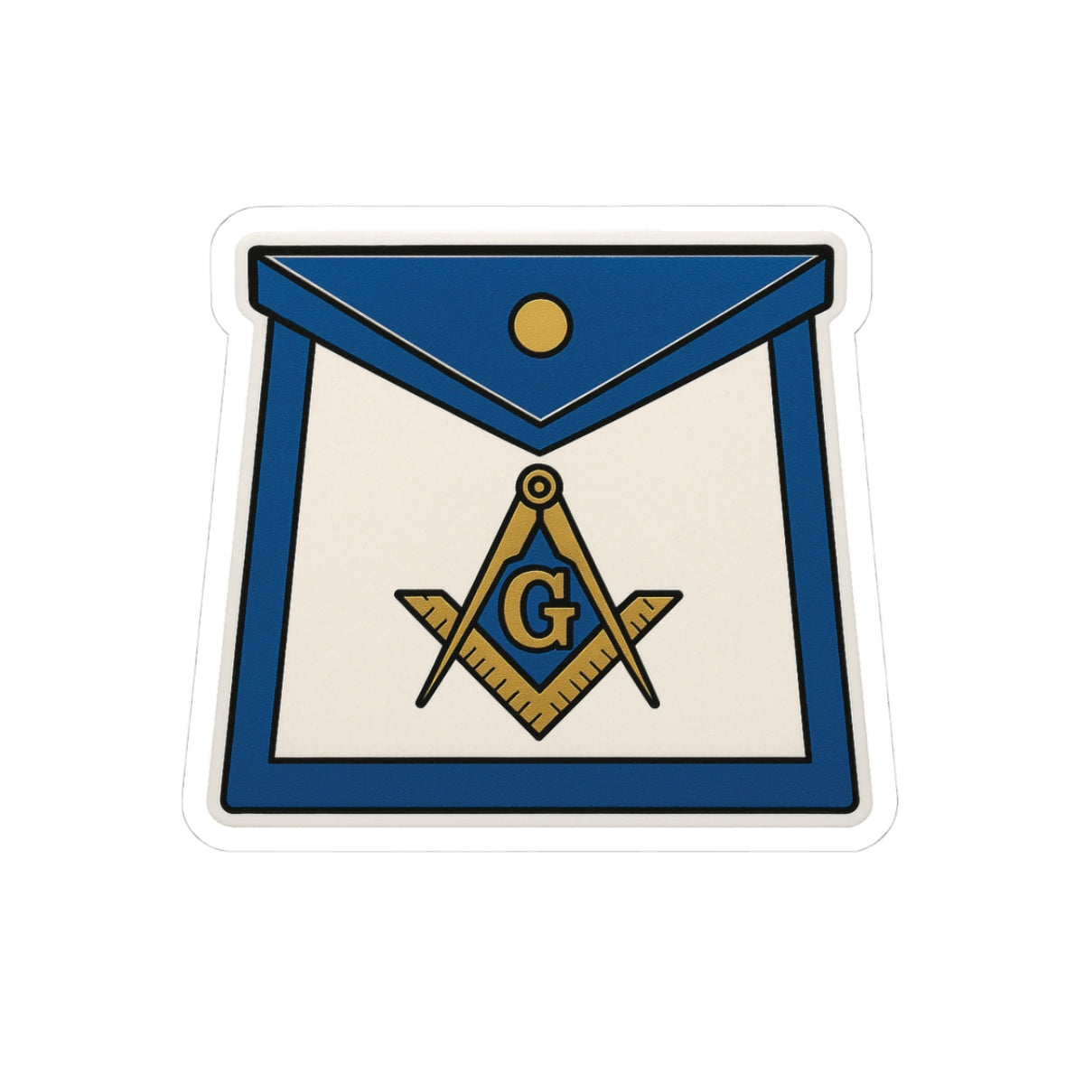 Master Mason Blue Lodge Sticker Decal - Kiss-Cut Masonic Apron - Bricks Masons