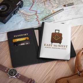 Master Mason Blue Lodge Passport Cover - White & Brown With Inner Compartments - Bricks Masons
