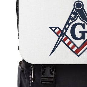 Master Mason Blue Lodge Backpack - US Flag Square & Compass G - Bricks Masons