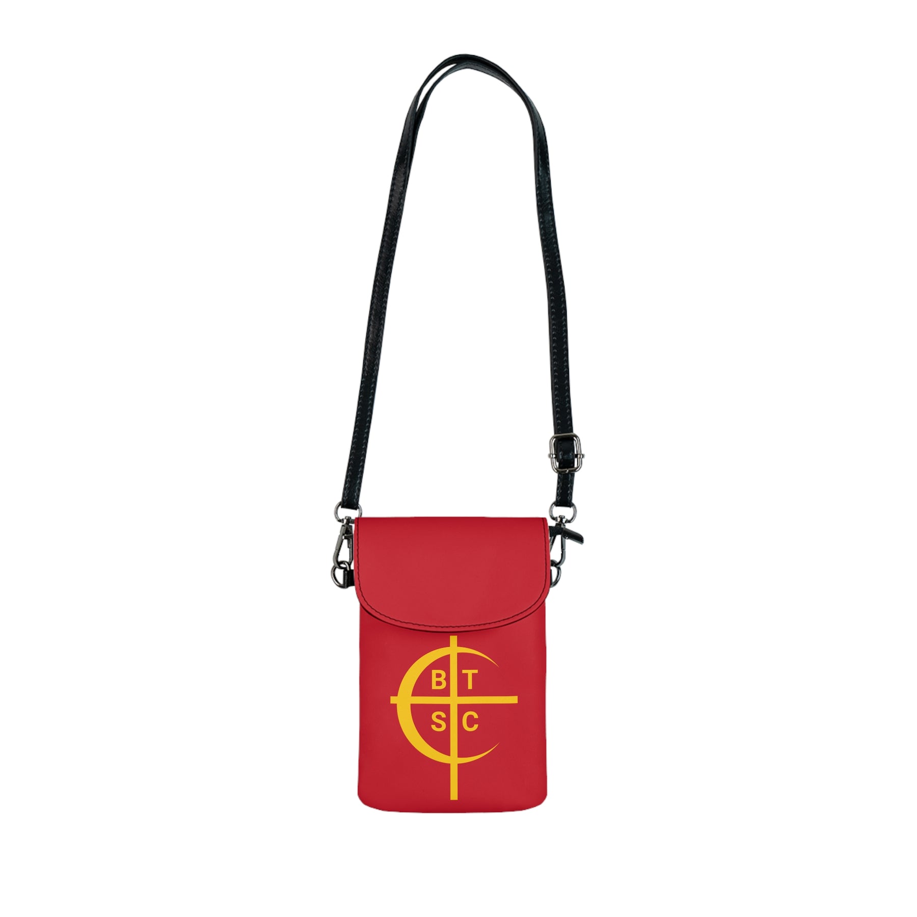 Council of Crusaders Cell Phone Wallet - Red & Yellow Microfiber Leather - Bricks Masons