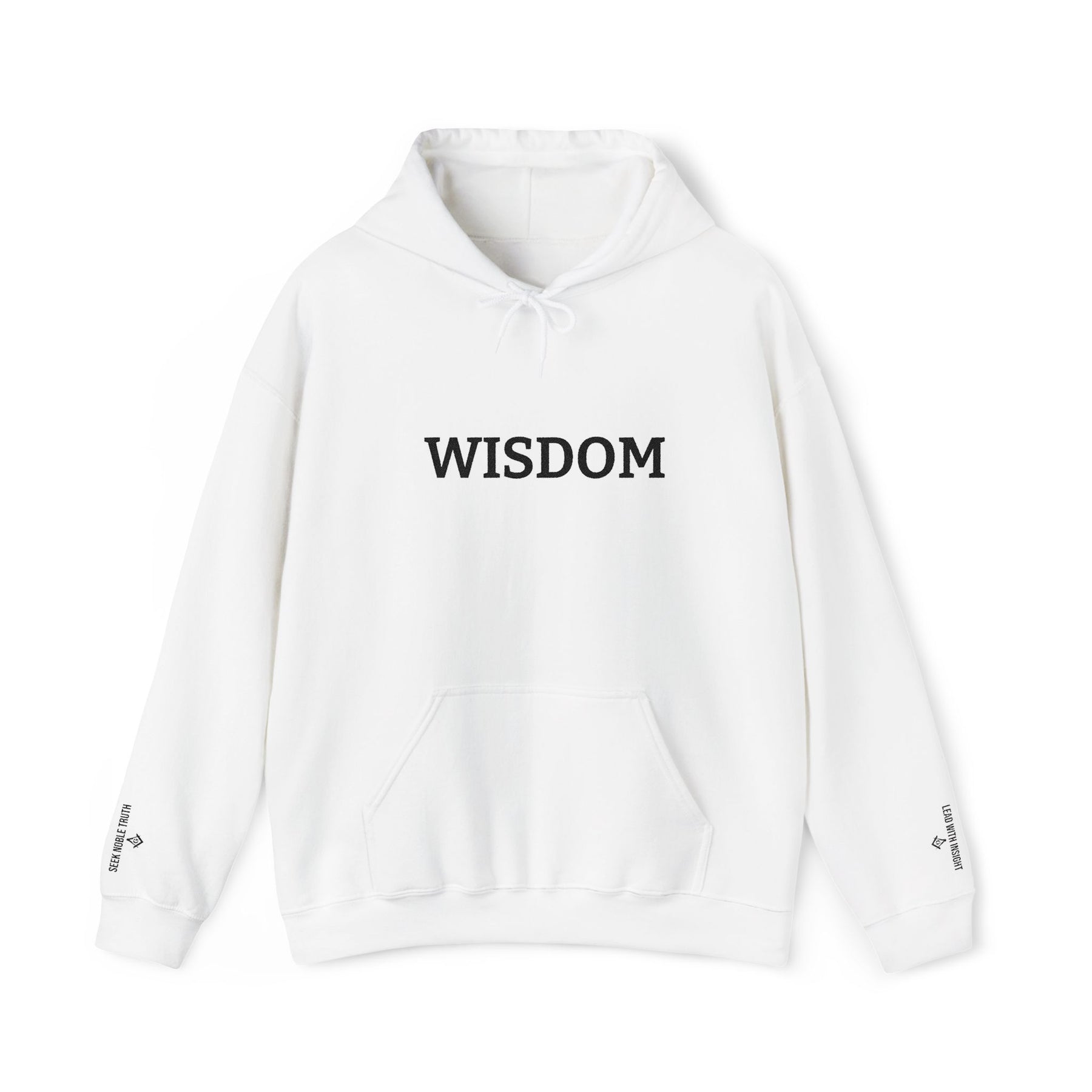 Master Mason Blue Lodge Hoodie - Wisdom Front & Sleeves Embroidery - Bricks Masons