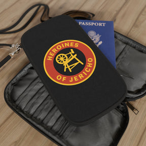 Heroines of Jericho Passport Wallet - Red & Black With Shoulder & Wrist Strap - Bricks Masons