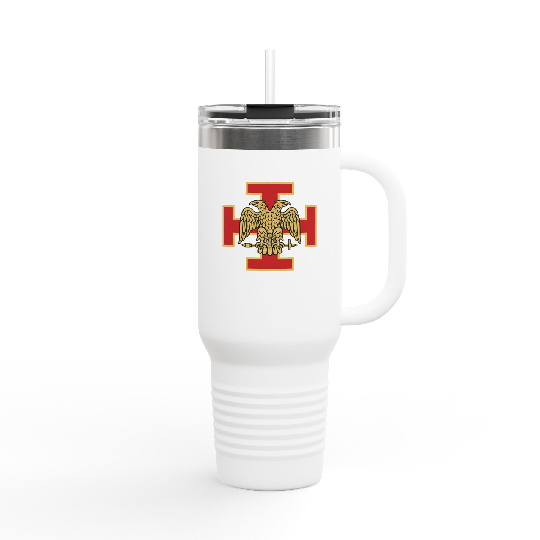 33rd Degree Scottish Rite Ringneck Tumbler - Stainless Steel Red Cross With Wings Down - Bricks Masons