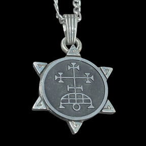 Demon Pendant 04 MARQUES SAMIGINA and Secret Seal of Solomon 72 Demons Lesser Key of Solomon Goetia In Silver 3 x 2.5 cm 12 Gr Art 1863 - Bricks Masons