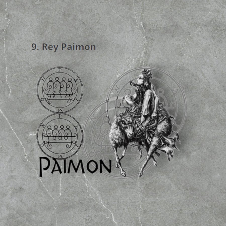 Demon Pendant 09 KING PAIMON and Secret Seal of Solomon 72 Demons Lesser Key of Solomon Goetia In Silver 3 x 2.5 cm 12 Gr Art 1868 - Bricks Masons
