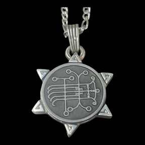 I wove the Demon 24 MARQUES NABERIUS and the Secret Seal of Solomon 72 Demons, Lesser Key of Solomon, Goetia, in Silver, 3 x 2.5 cm, 12 g, Art 1883 - Bricks Masons