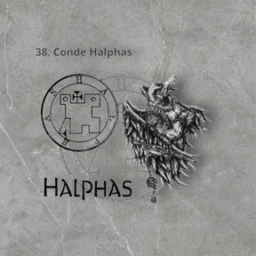 I commemorate Demon 38 COUNT HALPAS and Secret Seal of Solomon 72 Demons Lesser Key of Solomon Goetia In Silver 3 x 2.5 cm 12 Gr Art 1897 - Bricks Masons