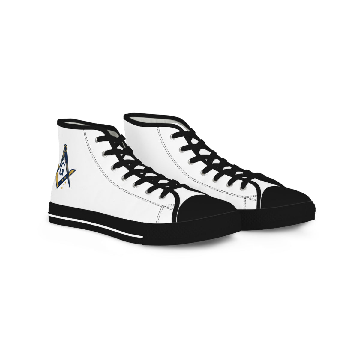 Master Mason Blue Lodge Australia Jurisdiction Sneaker - High Top Black & White S&C G - Bricks Masons