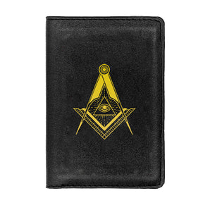 Master Mason Blue Lodge Wallet - Black & Brown - Bricks Masons