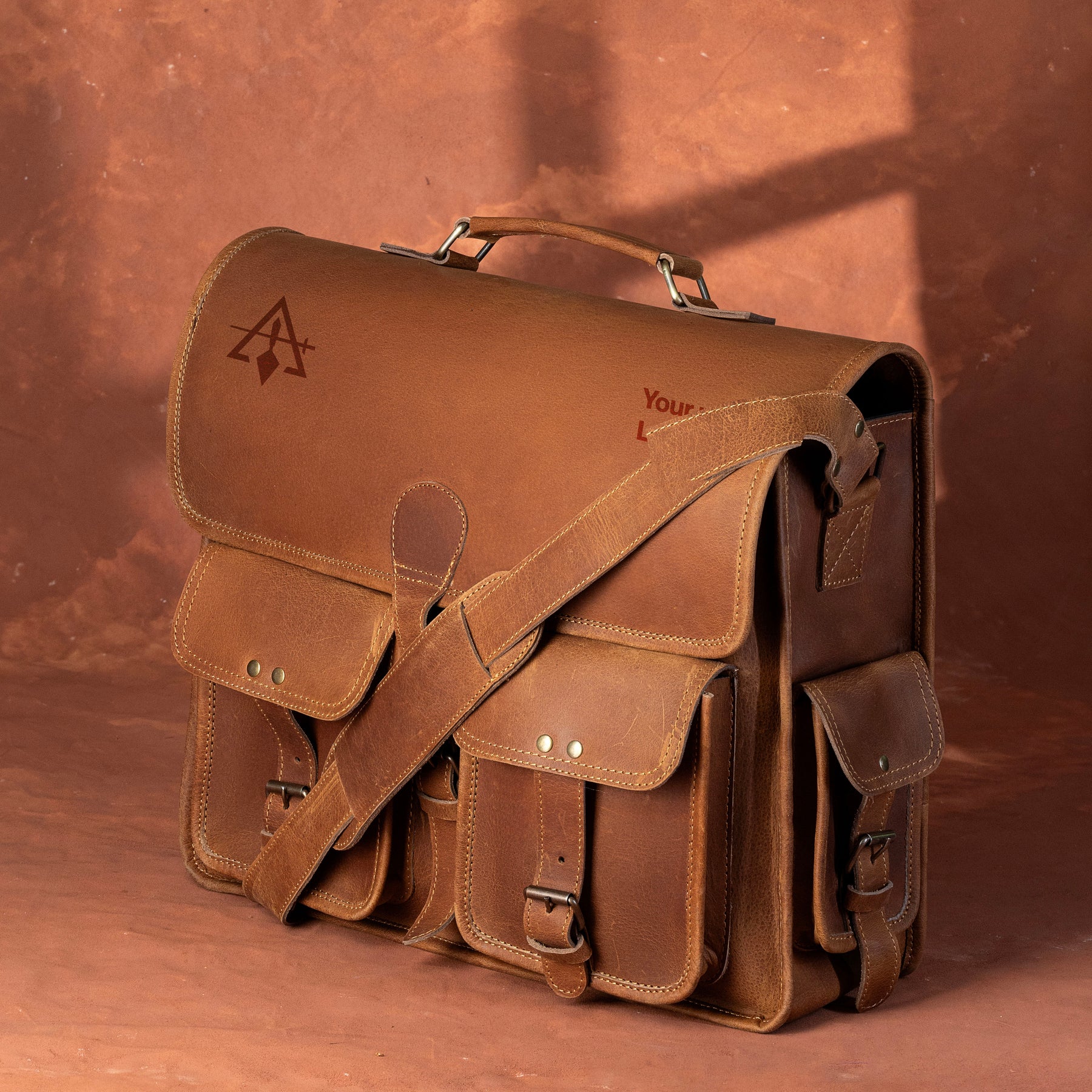 Council Briefcase - Genuine Leather Crazy Horse Finish - Bricks Masons