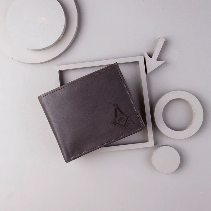 Master Mason Blue Lodge Wallet - Handmade Leather