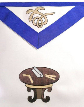 22nd Degree Scottish Rite Apron - White & Blue Knight Royal Axe - Bricks Masons