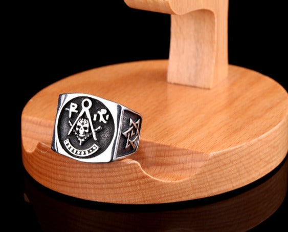 Past Master Blue Lodge Ring - Silver In Stainless Steel - Bricks Masons