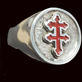 Templar Ring Cross of Lorraine in Silver 1.6 cm 9 g Art 284 - Bricks Masons
