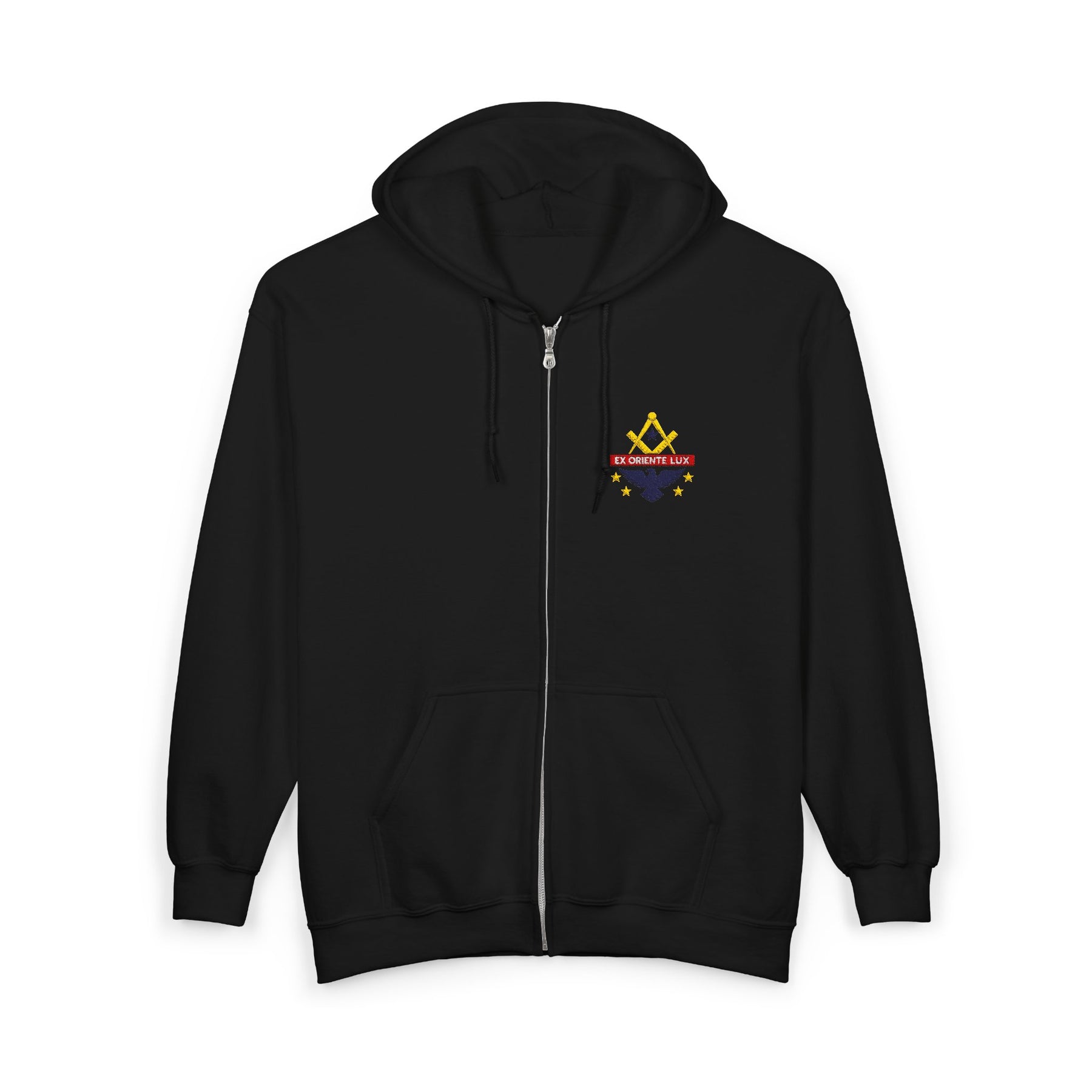 National Sojourners Hoodie - Zip Up Jacket Dual-Side Embroidery - Bricks Masons