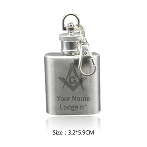 Master Mason Blue Lodge Flask - Stainless Steel (Customizable) - Bricks Masons