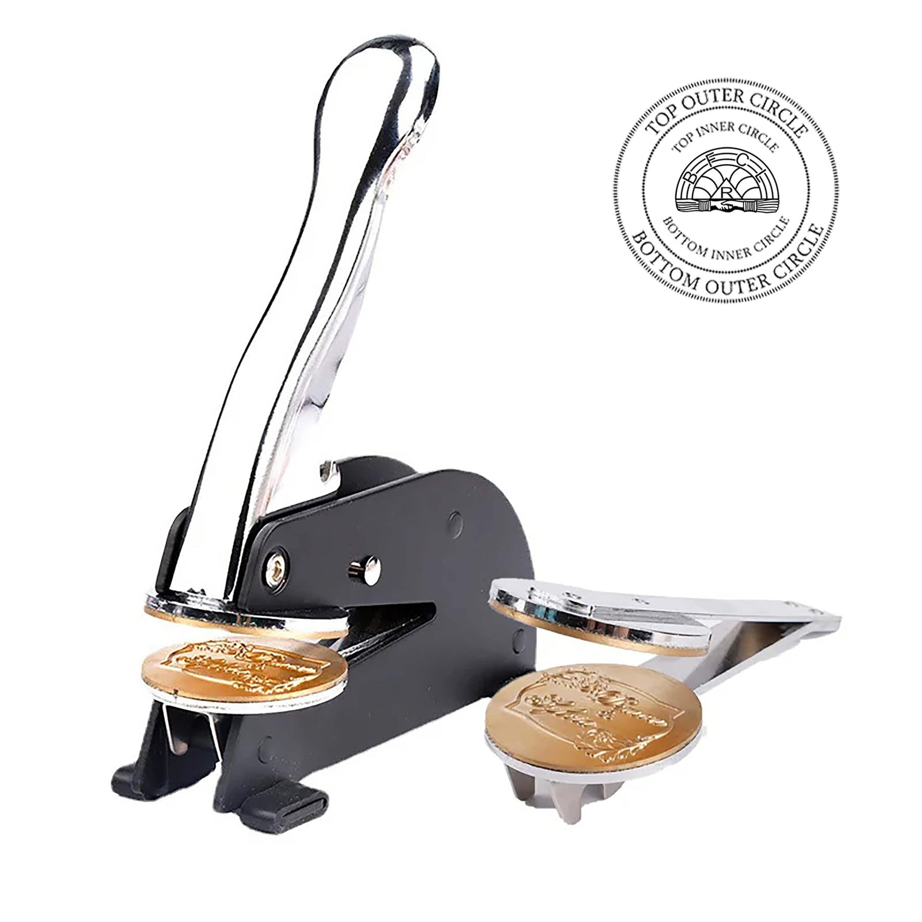 International Order of The Rainbow For Girls Seal Press - Desktop Stainless Steel With Customizable Stamp - Bricks Masons