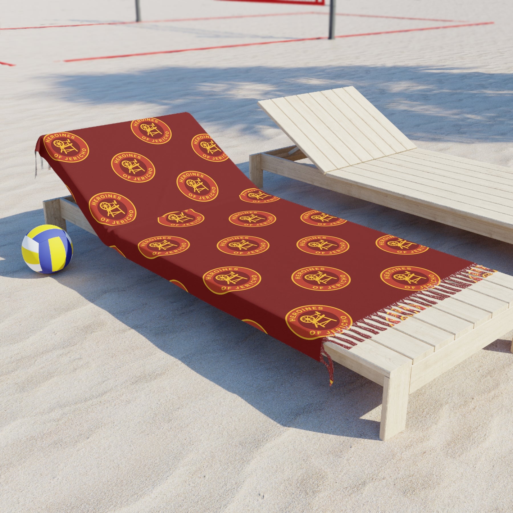 Heroines of Jericho Towel - Beach Cloth Polyester With Knotted Tassels - Bricks Masons