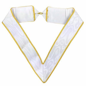 31st Degree Scottish Rite Collarette - White & Gold Moire - Bricks Masons
