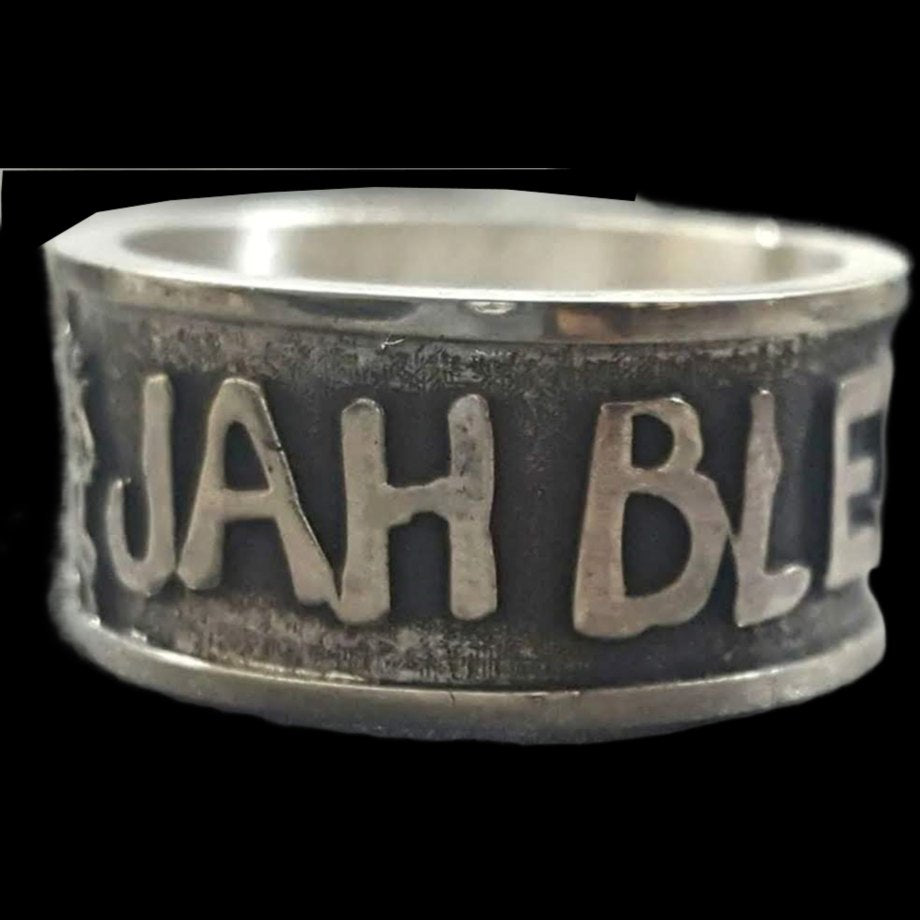 Ring Leon Judah Rastafari Jah Bless Silver 0.8 Cm Art 33 - Bricks Masons
