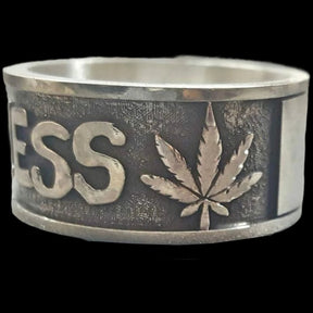 Ring Leon Judah Rastafari Jah Bless Silver 0.8 Cm Art 33 - Bricks Masons