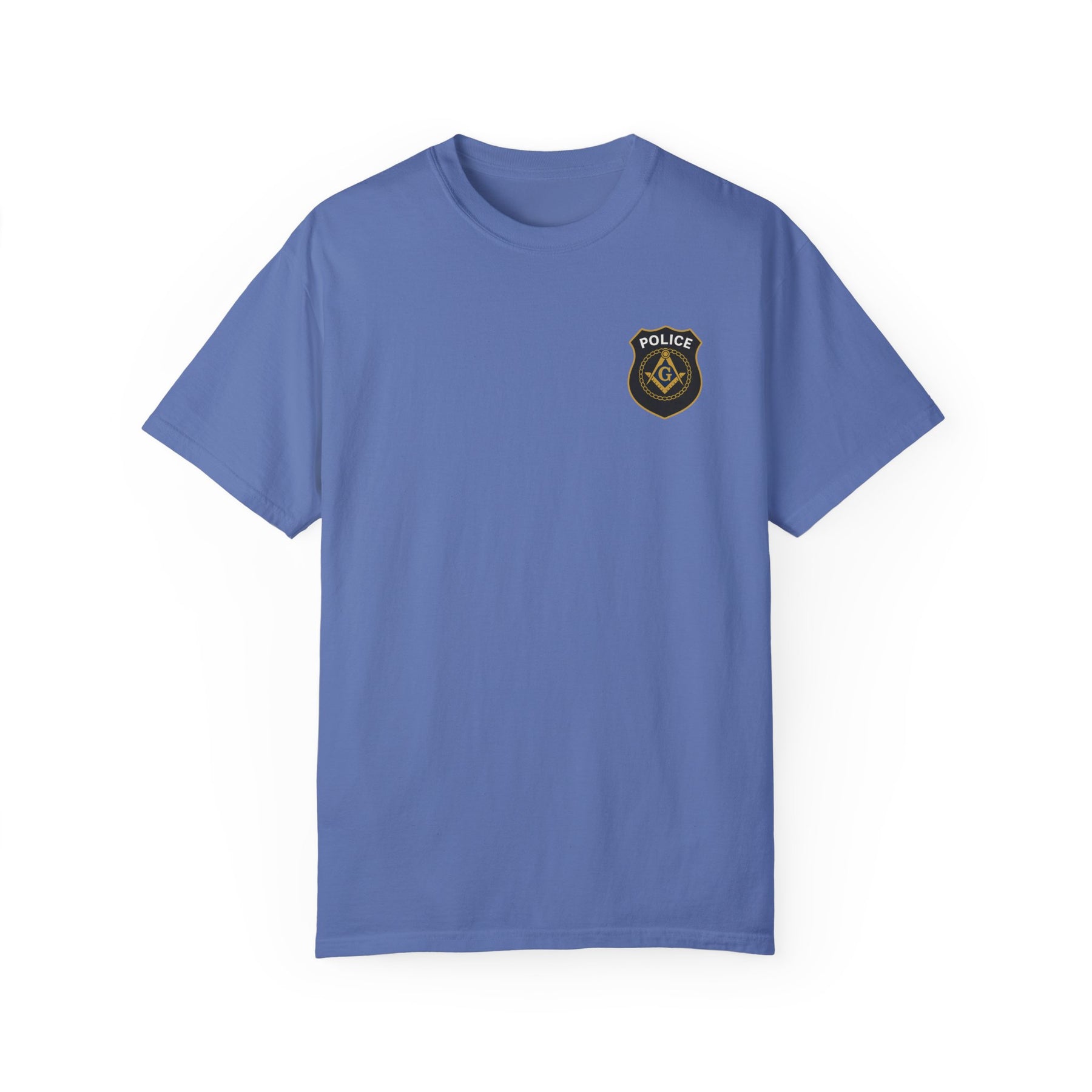Master Mason Blue Lodge T-Shirt - Police Mason Garment-Dyed Tee - Bricks Masons