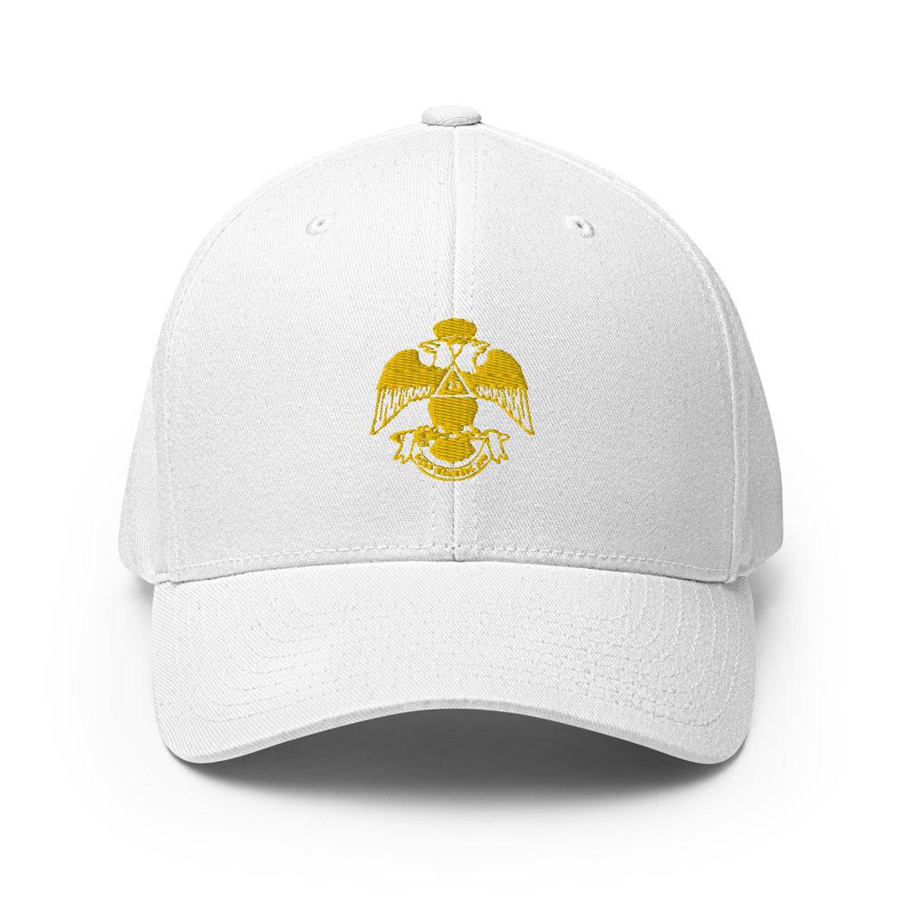 33rd Degree Scottish Rite Baseball Cap - Wings Down Golden Embroidery - Bricks Masons