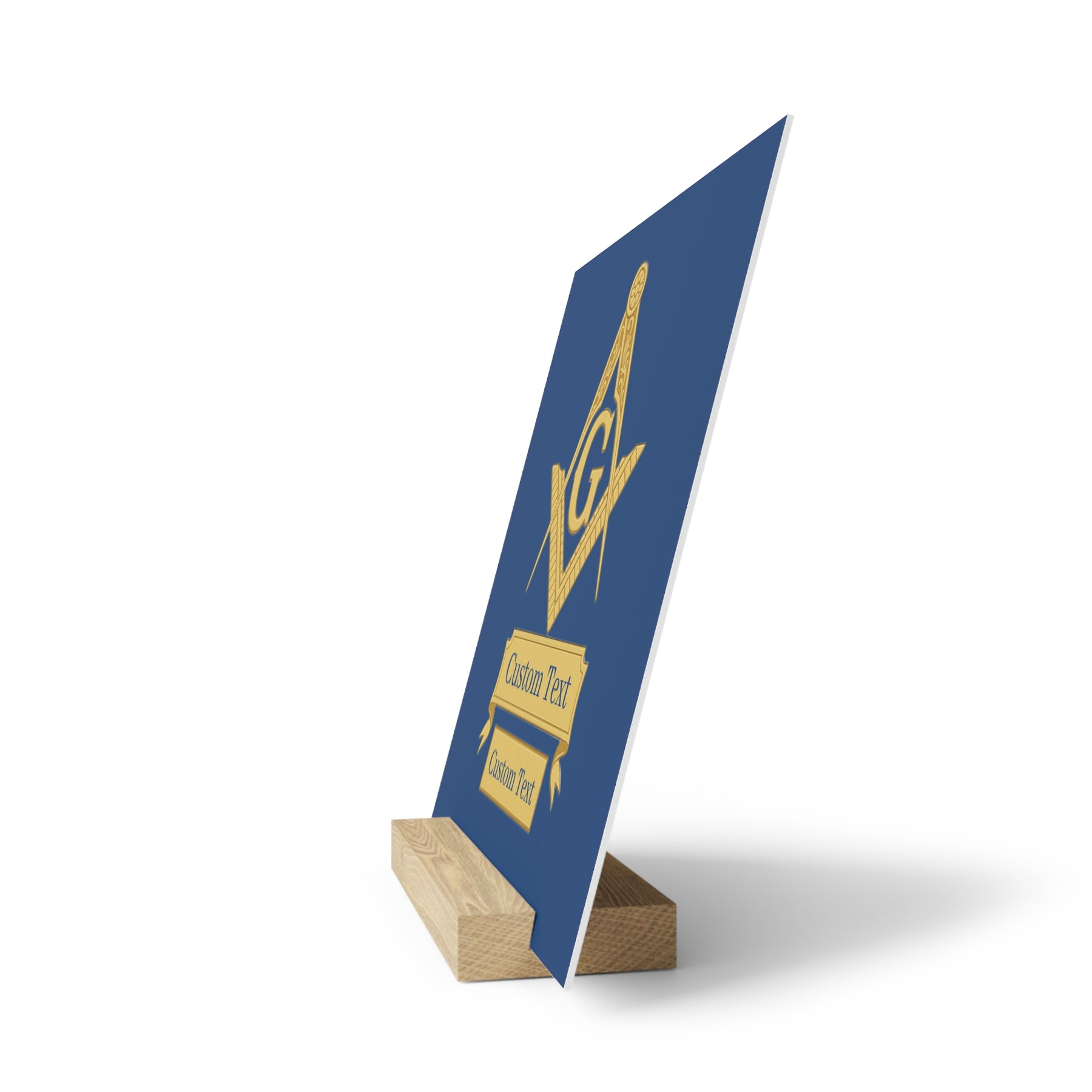 Master Mason Blue Lodge Plaque - Square & Compass G with Custom Text - Bricks Masons