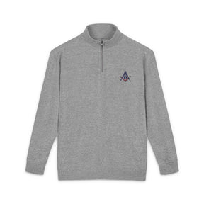 Master Mason Blue Lodge Sweatshirt - Embroidered S&C G with USA Flag Print