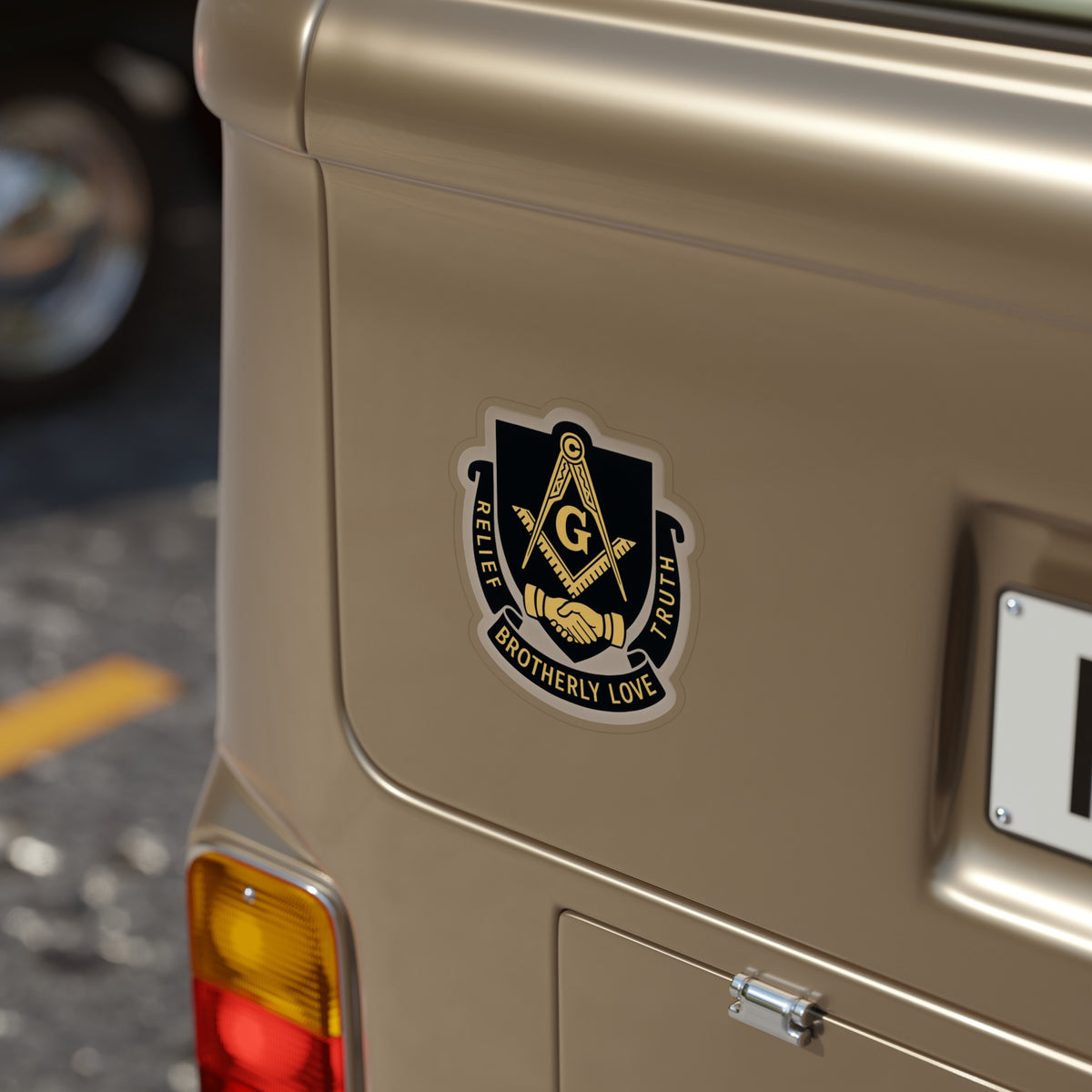 Master Mason Blue Lodge Sticker Decal - Water Resistant Vinyl Brotherly Love - Bricks Masons