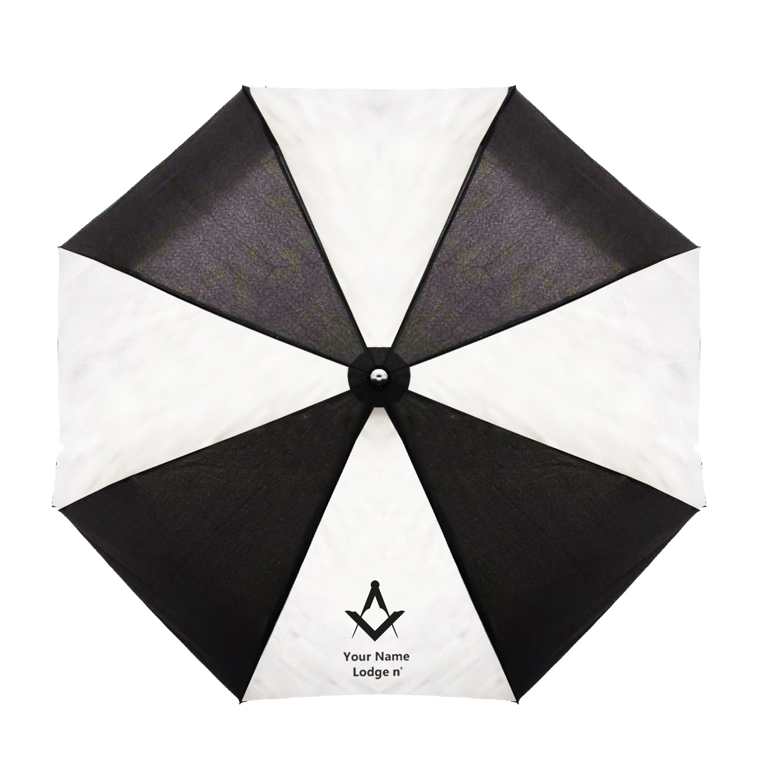 Master Mason Blue Lodge Umbrella - Wings Down Three Folding Windproof - Bricks Masons