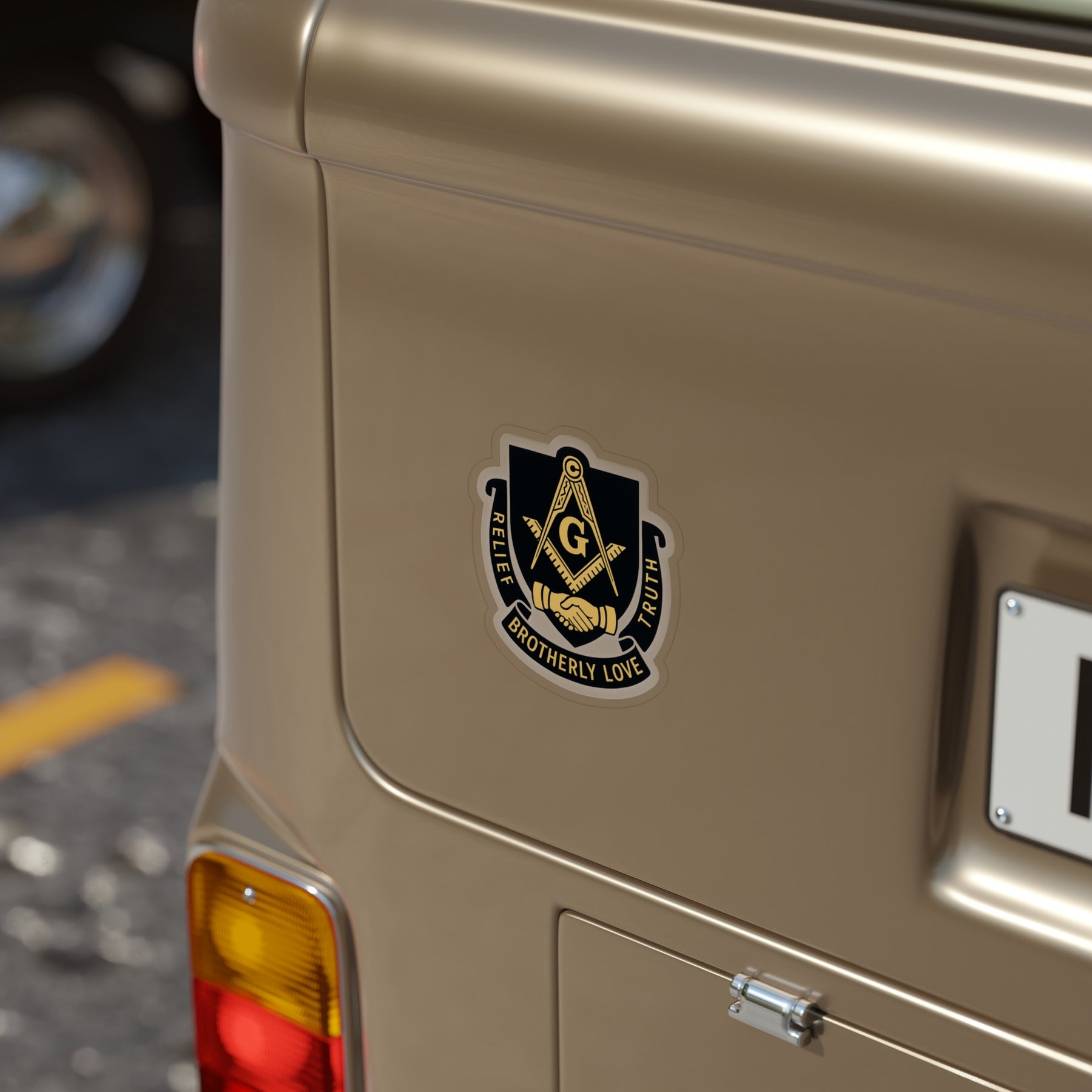 Master Mason Blue Lodge Sticker Decal - Water Resistant Vinyl Brotherly Love - Bricks Masons