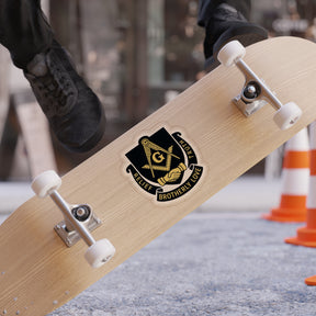 Master Mason Blue Lodge Sticker Decal - Water Resistant Vinyl Brotherly Love - Bricks Masons