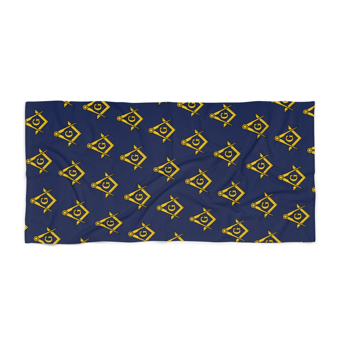 Master Mason Blue Lodge Towel - Square & Compass G Blue Beach Towel - Bricks Masons