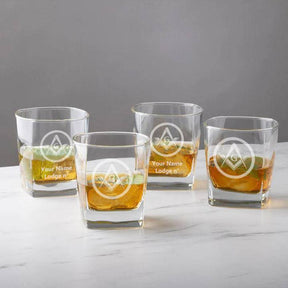 Master Mason Blue Lodge Whiskey Glass - 1 Piece