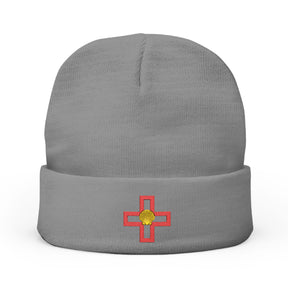 St. Thomas of Acon Beanie - Knit Embroidery Emblem - Bricks Masons