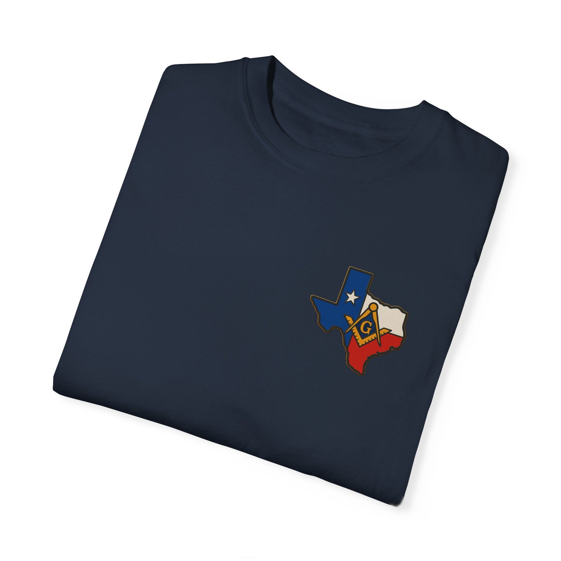 Master Mason Blue Lodge T-Shirt - Garment-Dyed Texas Mason - Bricks Masons
