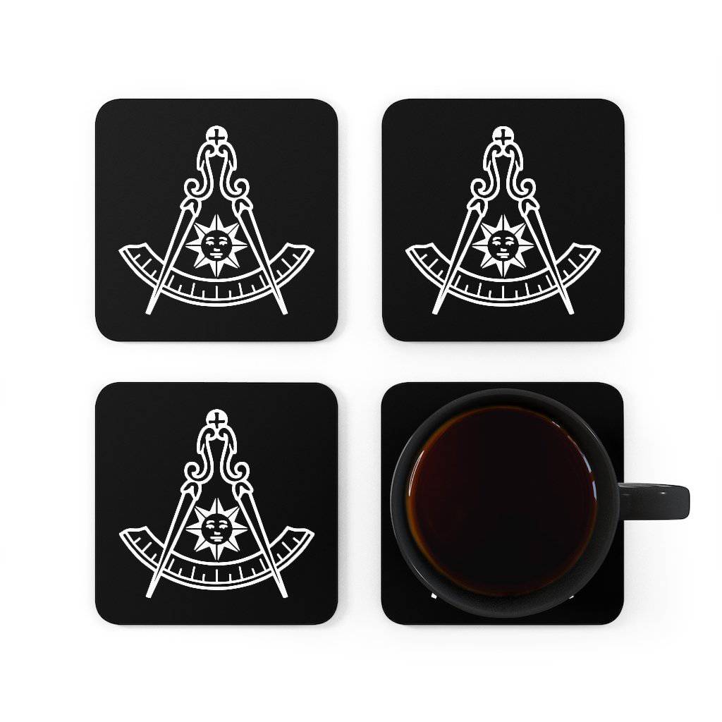 Past Master Blue Lodge California Regulation Coaster - White & Black