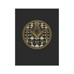 Master Mason Blue Lodge Yard Flag - Faith Hope Charity Printed Poly Poplin - Bricks Masons