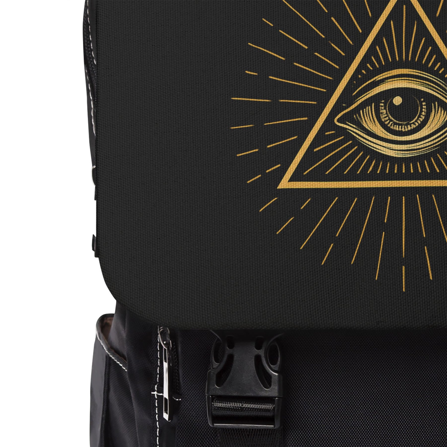 Eye of Providence Backpack - Gold & Black With Multiple Compartments - Bricks Masons