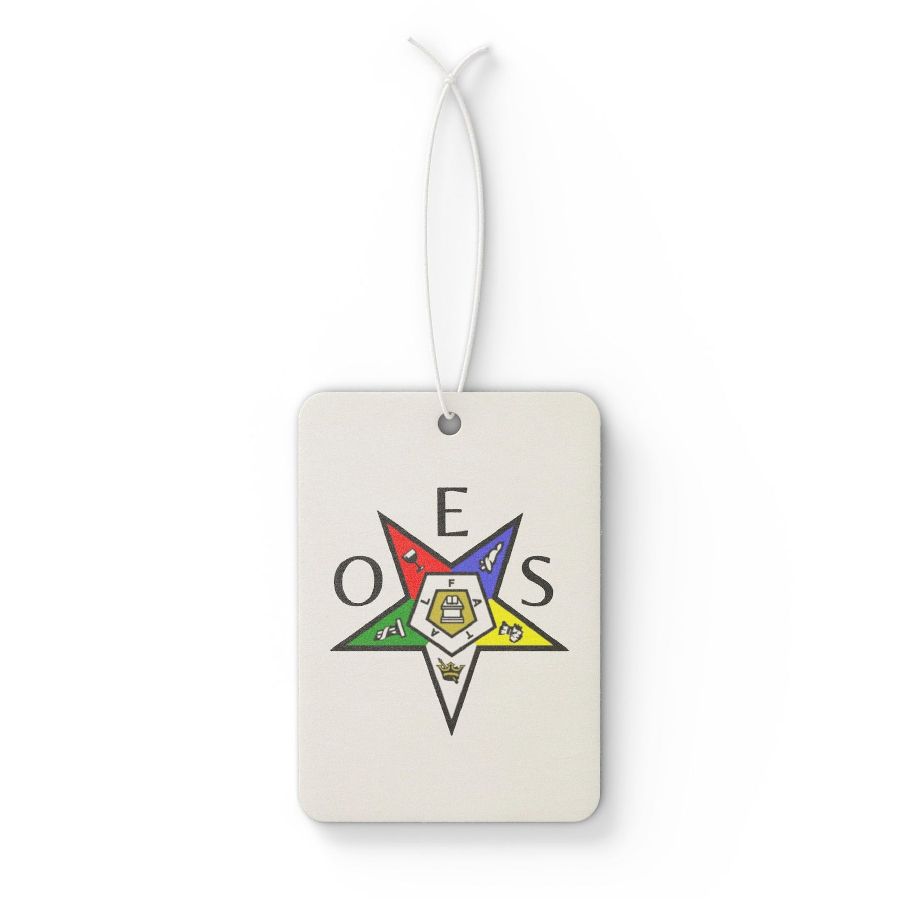 OES Car Air Freshener - Colorful Star with OES Lettering - Bricks Masons