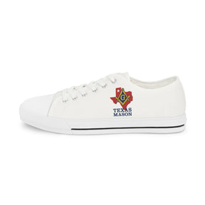 Master Mason Blue Lodge Sneaker - Low Top Sneaker Black & White Texas Mason - Bricks Masons