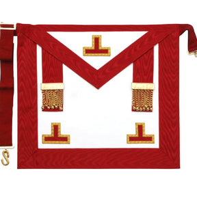 Worshipful Master Scottish Rite Apron - Red Moire with Side Tabs