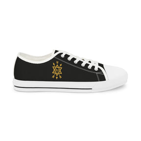 Order of the Secret Monitor Sneaker - Low Top Sneaker Black & White Golden Emblem - Bricks Masons