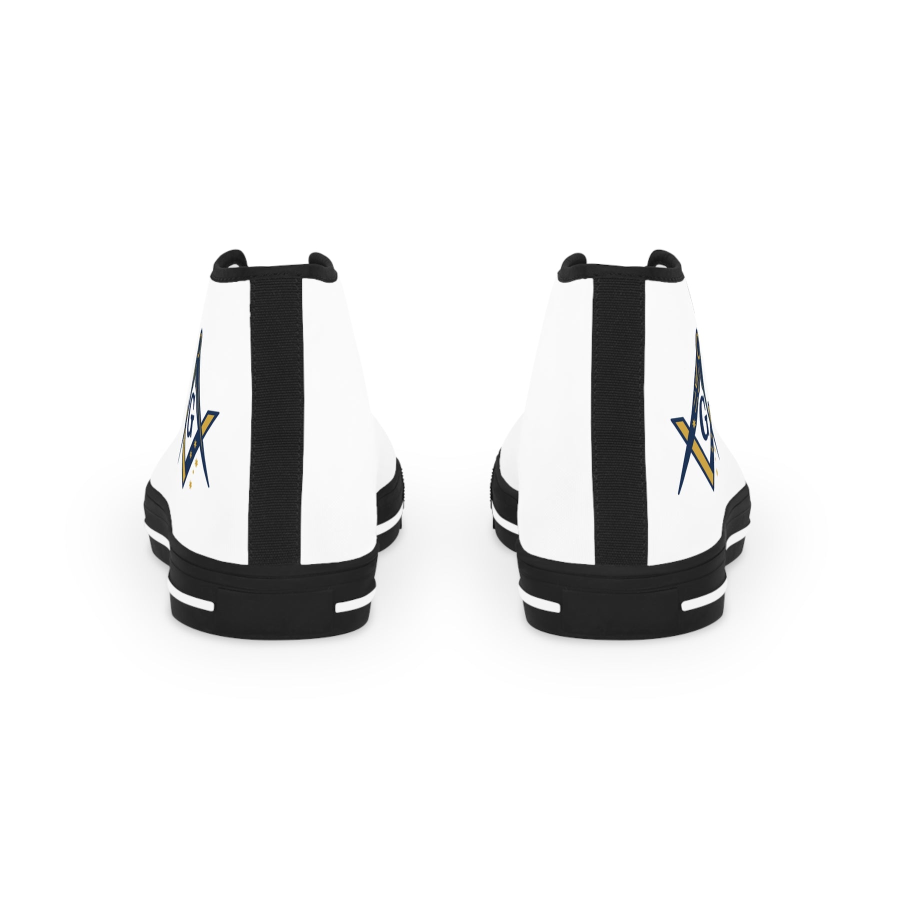 Master Mason Blue Lodge Australia Jurisdiction Sneaker - High Top Black & White S&C G - Bricks Masons