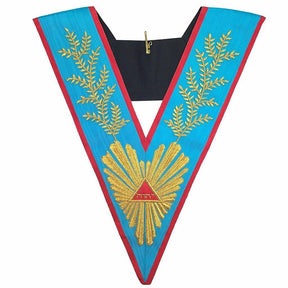 Worshipful Master Memphis Misraim French Regulation Officer Collar - Handmade Embroidery